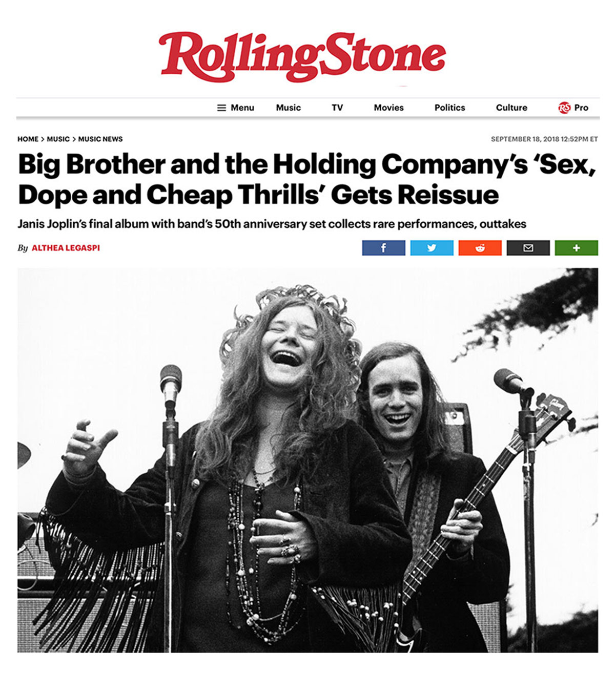 Sex & Cheap Thrills 190758635224 Big Brother and the Holding Company Janis Joplin Dope 